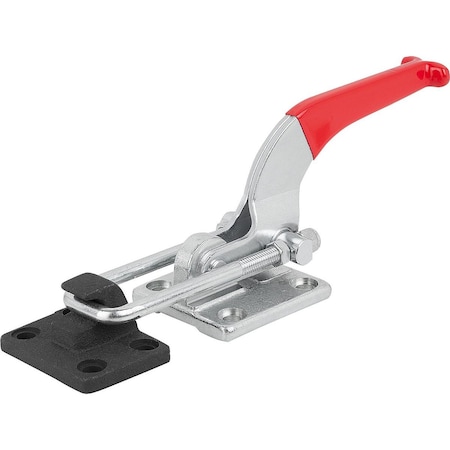 Kipp Latch-Action Clamp L1=22, 8 Steel, With Fixed Jaw, Comp:Red K1268.016000